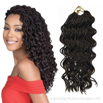 Wholesale Curly Twist Crochet Hair Wavy Senegalese Twist Braiding Hair Solid And Mix Color Synthetic Fiber Hair Extensions